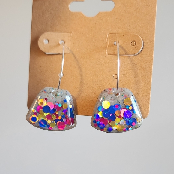 Glitter Clay Hoop Earrings - Picture 5 of 6